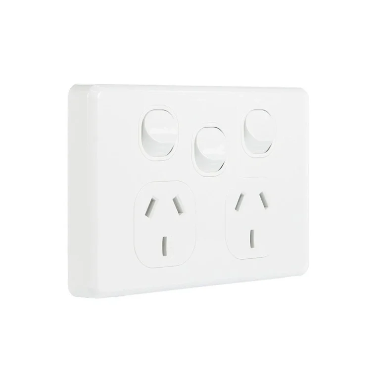 5 x Double 10A Power Point GPO White with Extra Switch CLASSIC - image 1