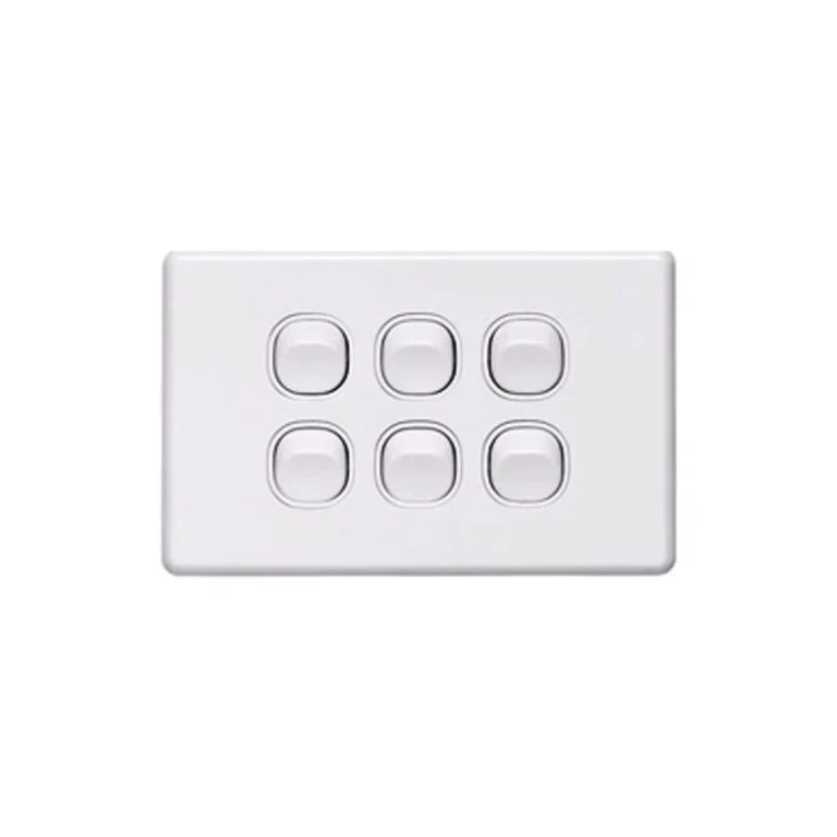 6 Gang Electrical Wall Light Switch Horizontal Classic Style - image 1